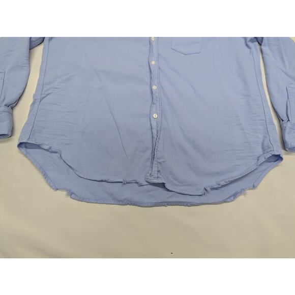 Frank & Eileen Eileen Distressed Relaxed Button Up Shirt Classic Blue Women Med - Picture 6 of 8